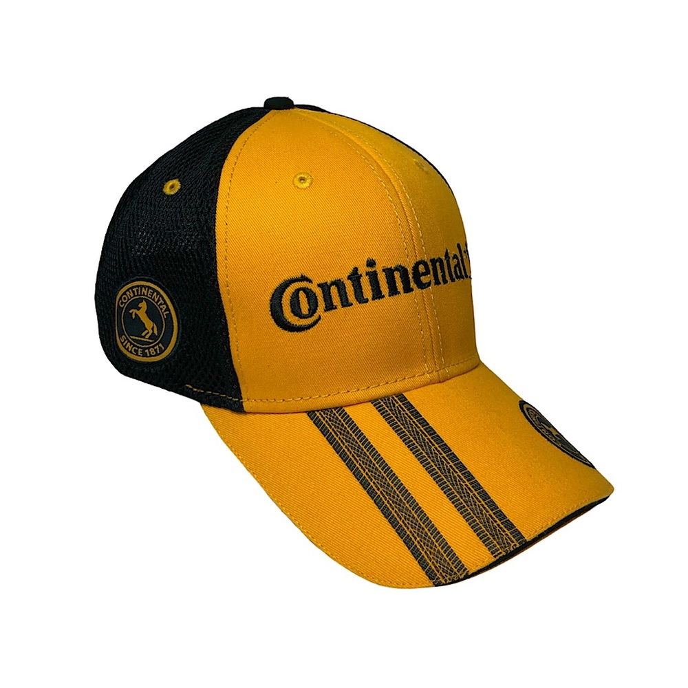 Continental Tire Trucker Black Yellow Mesh Cap‎ Adjustable Hat